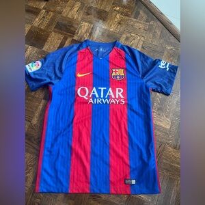 Nike Barcelona Blue and Red Home Soccer Jersey - Size M